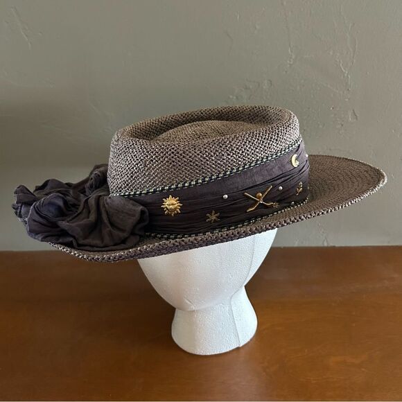 Dixie J Designs El Centro Novelty Golf Raffia Hat - Picture 1 of 11